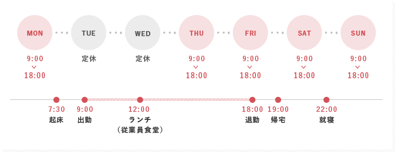 1週間と1日のスケジュール